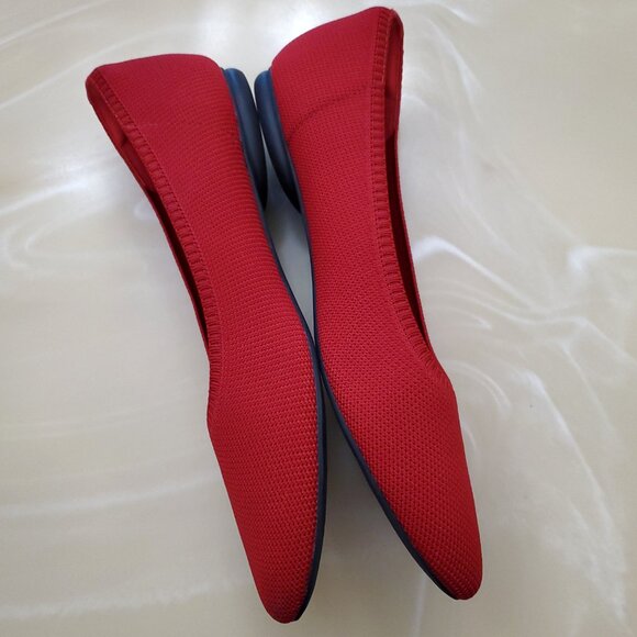 Vivaia Aria 5° Ruby Red Lightweight Pointed Toe Ballet Flats Size 41.5/10 - Picture 8 of 14